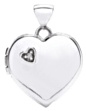 Gold pendant High polish 9ct white gold Diamond Heart jewelled small heart