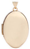 Gold pendant High polish 9ct rose gold Oval plain (colour redder than shown)