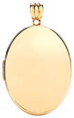 Gold pendant High polish 9ct gold Oval large plain width 30mm