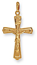 Gold pendant High polish 9ct gold 41mm crucifix cutout, 2.5 grams.