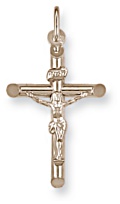 Gold pendant High polish 9ct white gold 38mm crucifix, 1.6 grams.