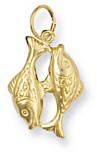 Gold pendant High polish 9ct gold Pisces, 2.0 grams.