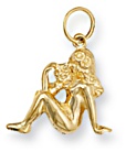 Gold pendant High polish 9ct gold Virgo, 2.0 grams.