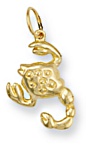 Gold pendant High polish 9ct gold Scorpio, 1.9 grams.