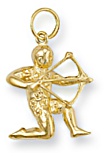 Gold pendant High polish 9ct gold Sagittarius, 2.1 grams.