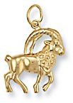 Gold pendant High polish 9ct gold Capricorn, 2.2 grams.