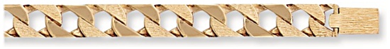 Gold bracelet High polish Bark effect 9ct gold 12mm by 2.8mm curb square cast mens, 31 grams.