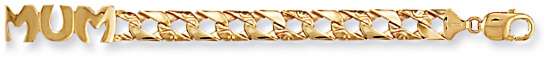 Gold bracelet High polish 9ct gold 6mm curb square MUM, 8.8 grams.